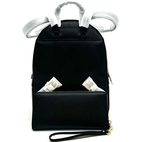 Michael Kors Medium Jaycee Backpack & Large Continental Wallet Black/Gold - Picture 5 of 14